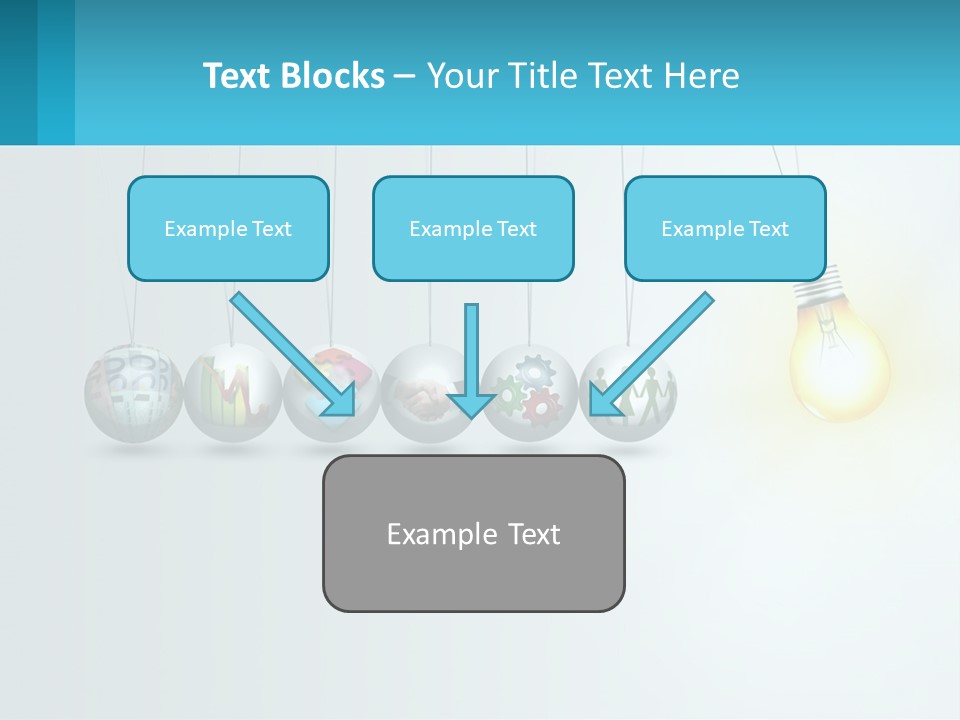 A Group Of Light Bulbs Hanging From Strings PowerPoint Template