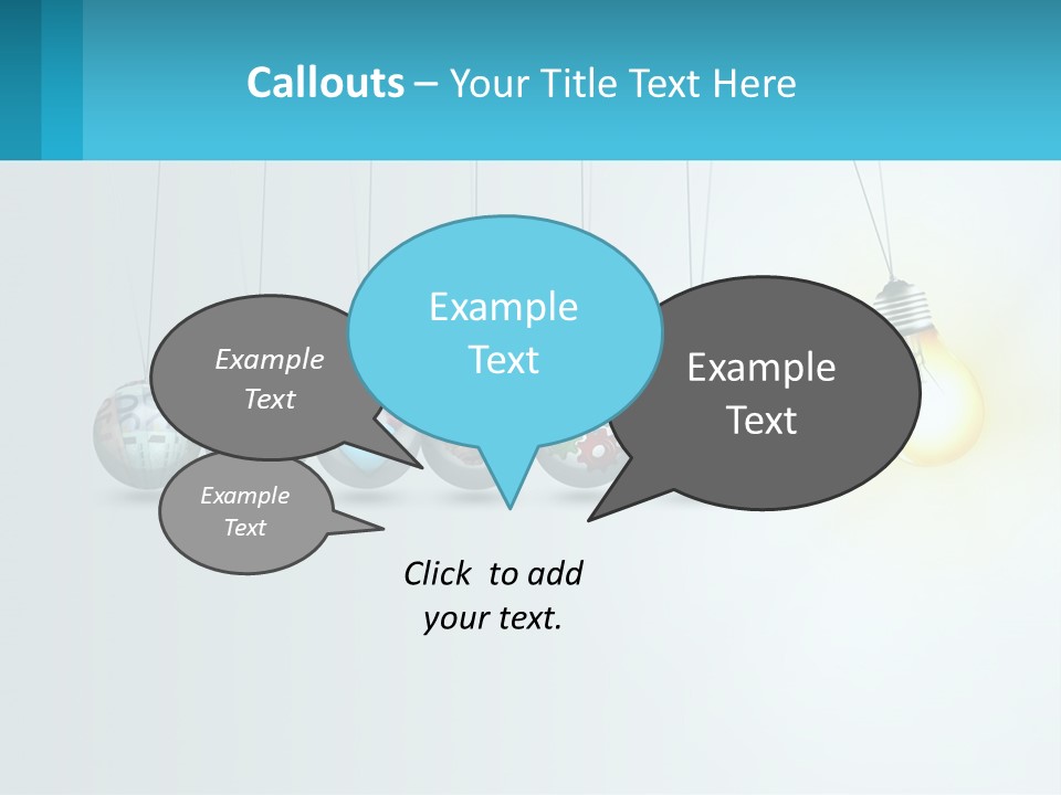 A Group Of Light Bulbs Hanging From Strings PowerPoint Template