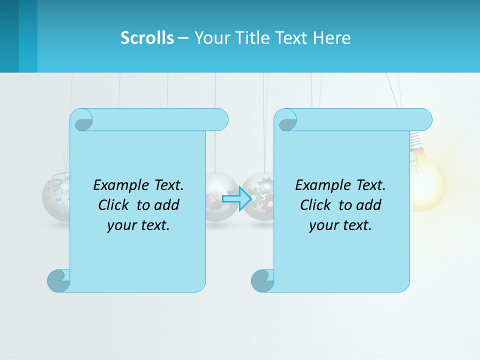 A Group Of Light Bulbs Hanging From Strings PowerPoint Template
