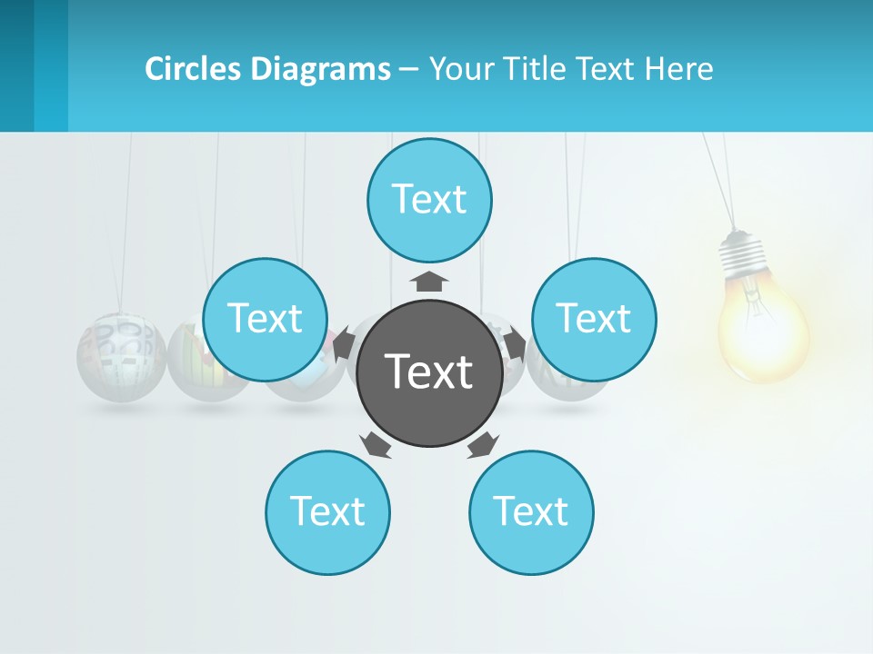 A Group Of Light Bulbs Hanging From Strings PowerPoint Template