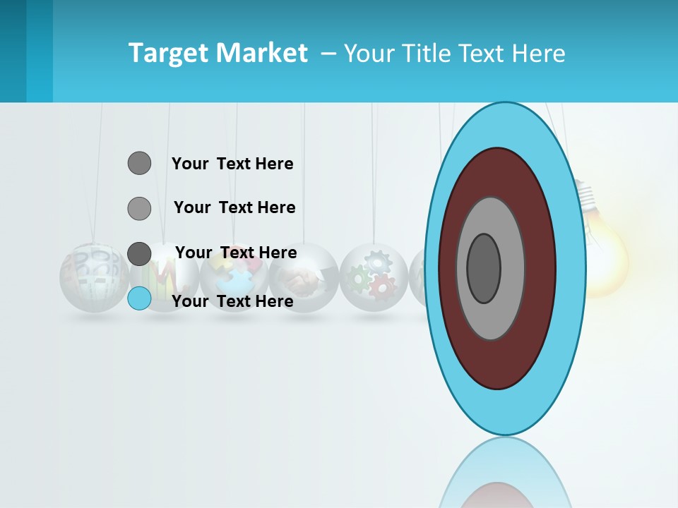 A Group Of Light Bulbs Hanging From Strings PowerPoint Template