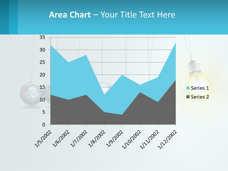 A Group Of Light Bulbs Hanging From Strings PowerPoint Template