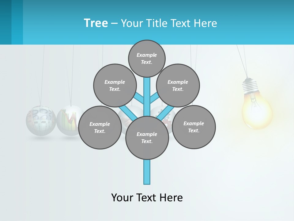 A Group Of Light Bulbs Hanging From Strings PowerPoint Template