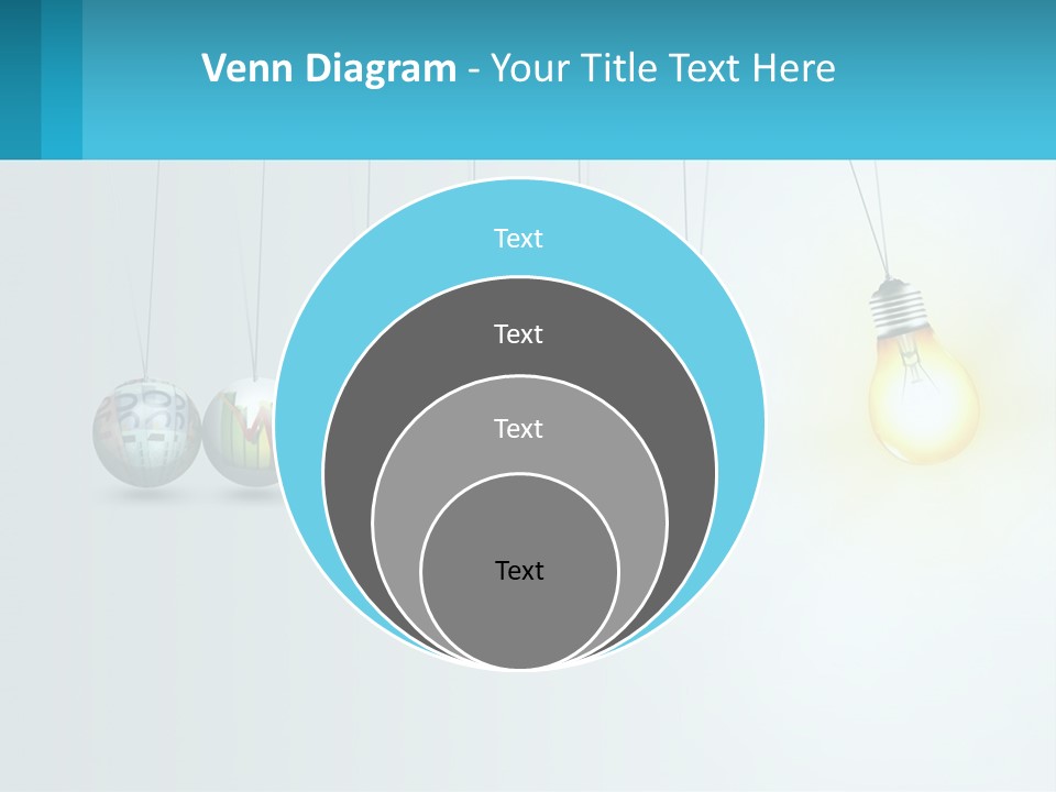 A Group Of Light Bulbs Hanging From Strings PowerPoint Template