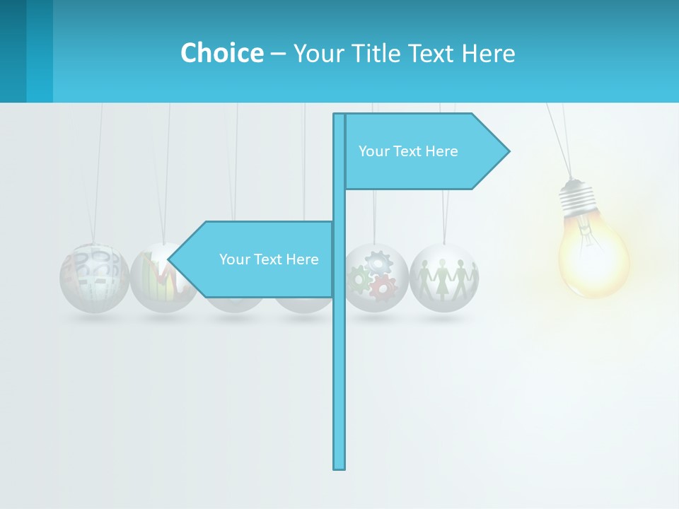 A Group Of Light Bulbs Hanging From Strings PowerPoint Template