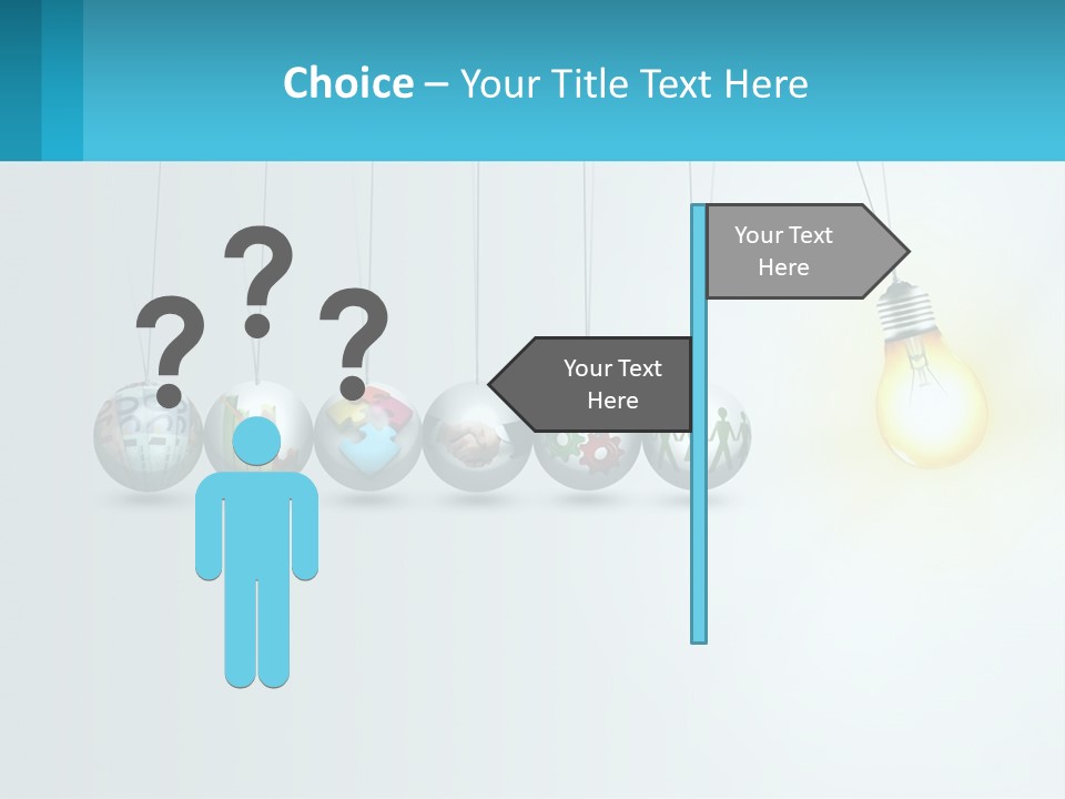 A Group Of Light Bulbs Hanging From Strings PowerPoint Template