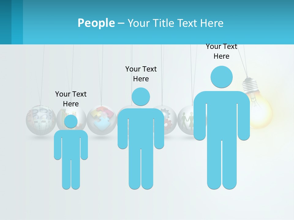 A Group Of Light Bulbs Hanging From Strings PowerPoint Template