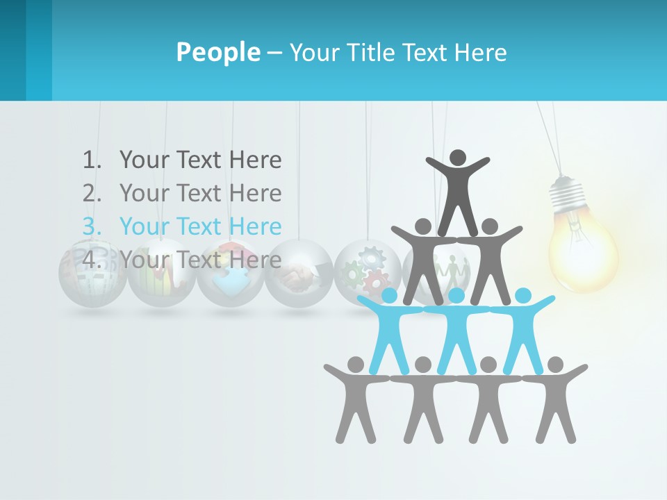 A Group Of Light Bulbs Hanging From Strings PowerPoint Template