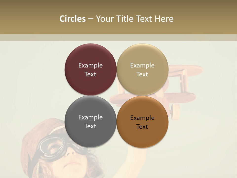 A Little Girl Holding A Toy Airplane In Her Hand PowerPoint Template