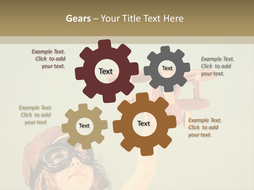 A Little Girl Holding A Toy Airplane In Her Hand PowerPoint Template