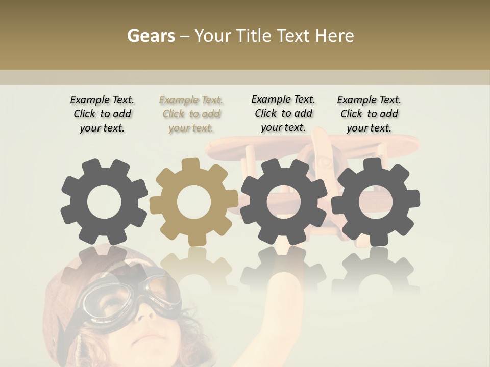 A Little Girl Holding A Toy Airplane In Her Hand PowerPoint Template