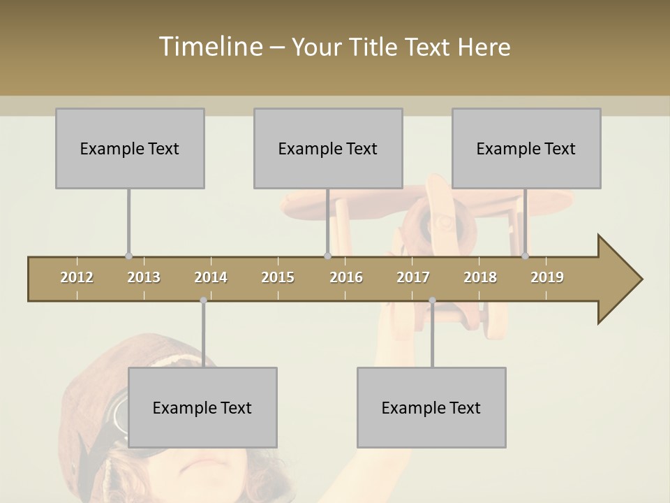 A Little Girl Holding A Toy Airplane In Her Hand PowerPoint Template