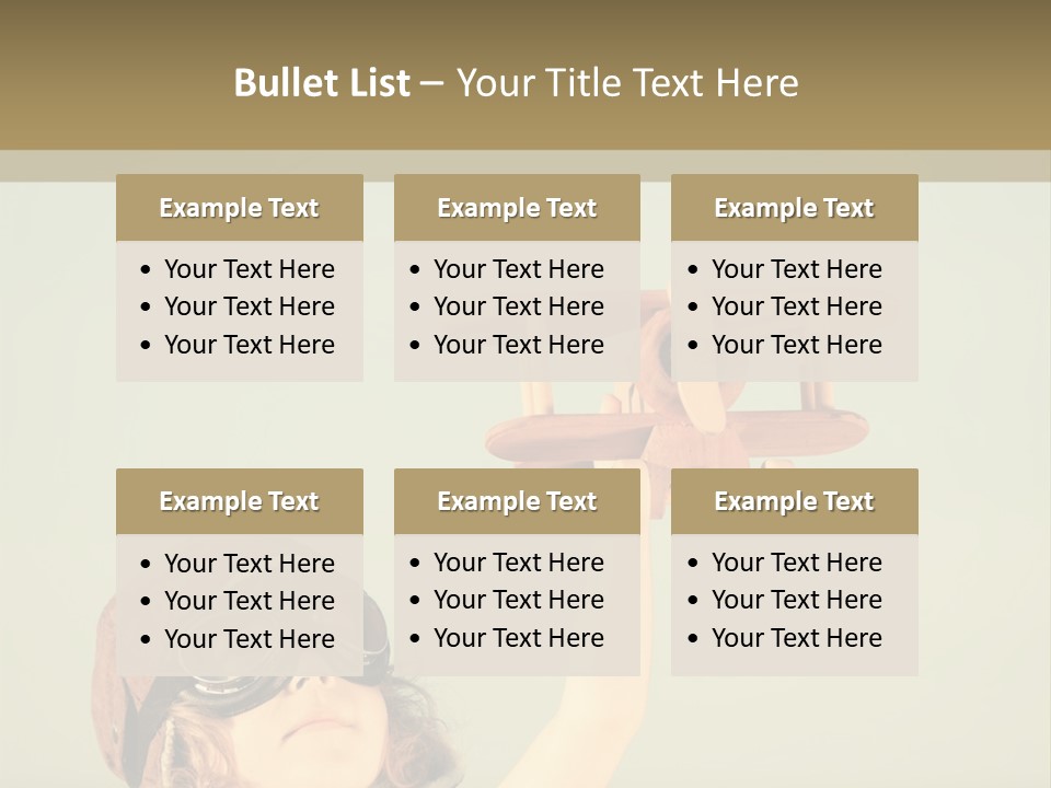 A Little Girl Holding A Toy Airplane In Her Hand PowerPoint Template