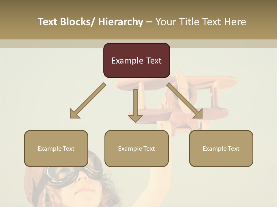 A Little Girl Holding A Toy Airplane In Her Hand PowerPoint Template