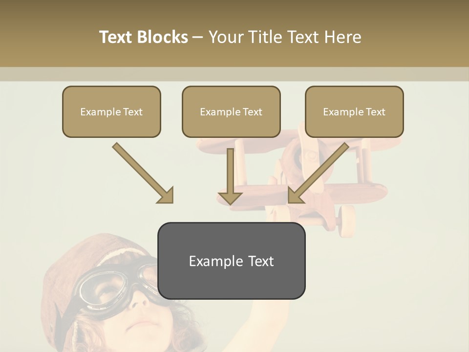 A Little Girl Holding A Toy Airplane In Her Hand PowerPoint Template