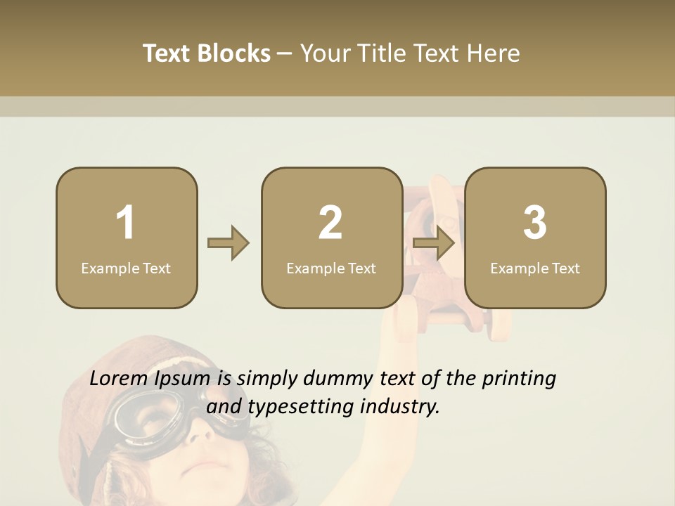 A Little Girl Holding A Toy Airplane In Her Hand PowerPoint Template