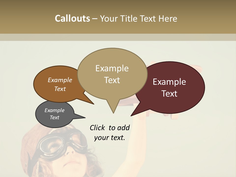 A Little Girl Holding A Toy Airplane In Her Hand PowerPoint Template