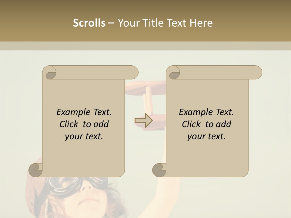 A Little Girl Holding A Toy Airplane In Her Hand PowerPoint Template