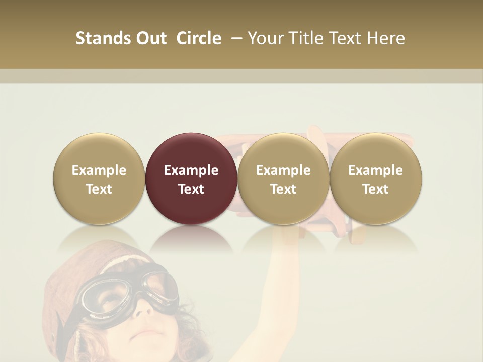 A Little Girl Holding A Toy Airplane In Her Hand PowerPoint Template