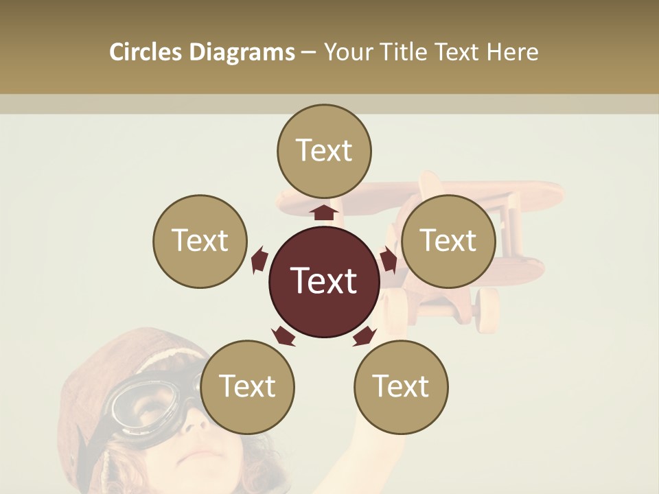 A Little Girl Holding A Toy Airplane In Her Hand PowerPoint Template