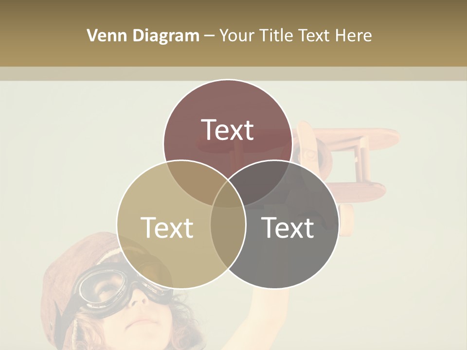 A Little Girl Holding A Toy Airplane In Her Hand PowerPoint Template