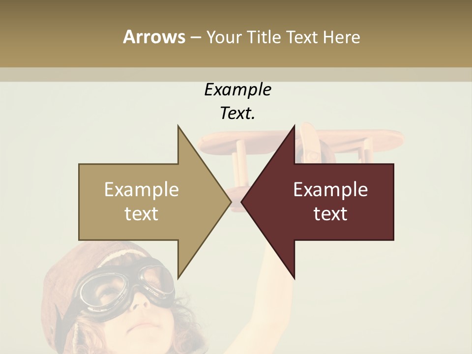 A Little Girl Holding A Toy Airplane In Her Hand PowerPoint Template