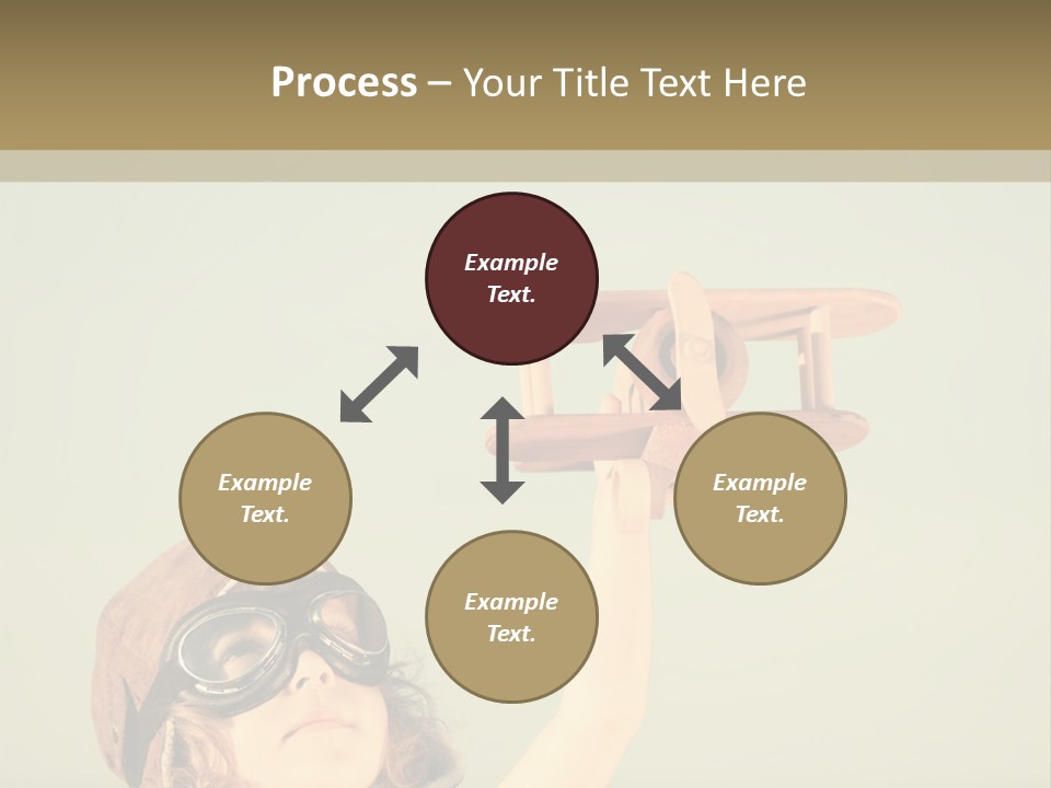 A Little Girl Holding A Toy Airplane In Her Hand PowerPoint Template