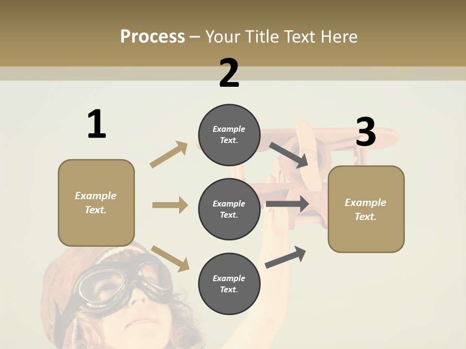 A Little Girl Holding A Toy Airplane In Her Hand PowerPoint Template