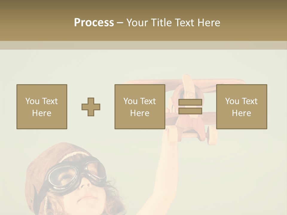 A Little Girl Holding A Toy Airplane In Her Hand PowerPoint Template