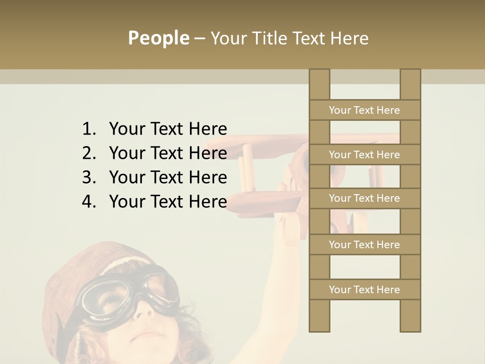 A Little Girl Holding A Toy Airplane In Her Hand PowerPoint Template