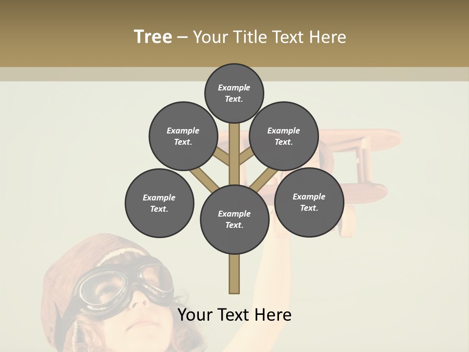 A Little Girl Holding A Toy Airplane In Her Hand PowerPoint Template