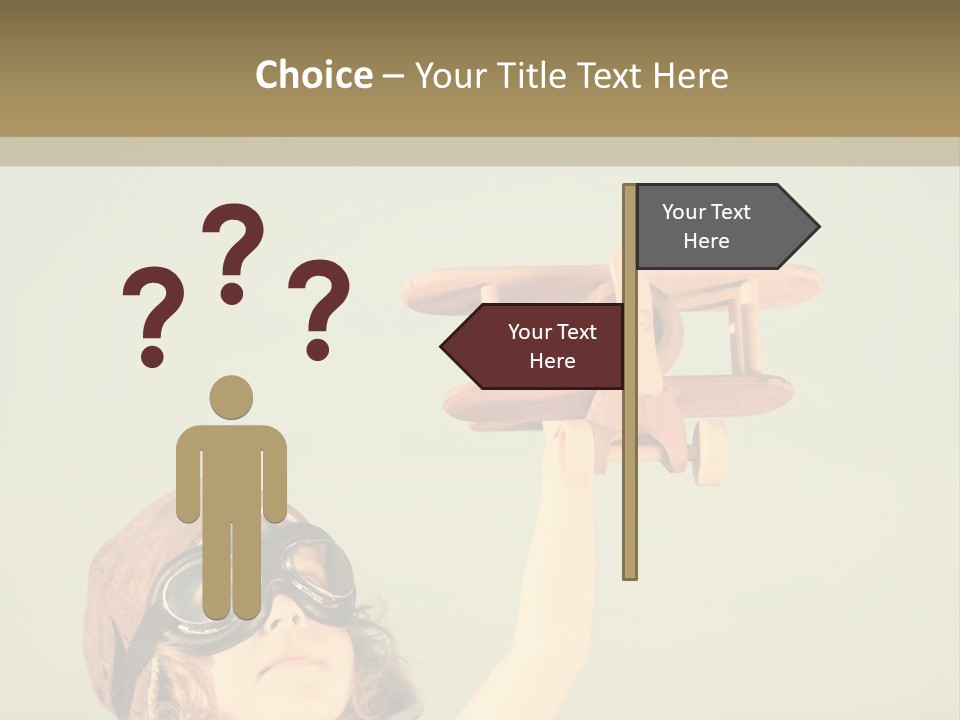 A Little Girl Holding A Toy Airplane In Her Hand PowerPoint Template