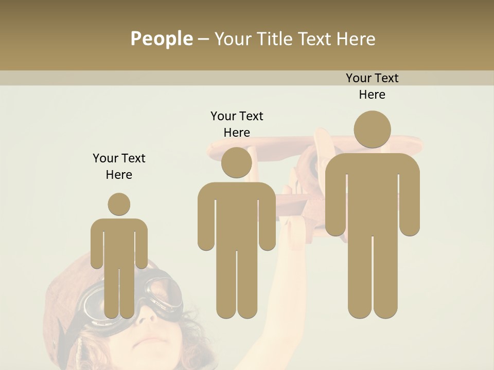 A Little Girl Holding A Toy Airplane In Her Hand PowerPoint Template