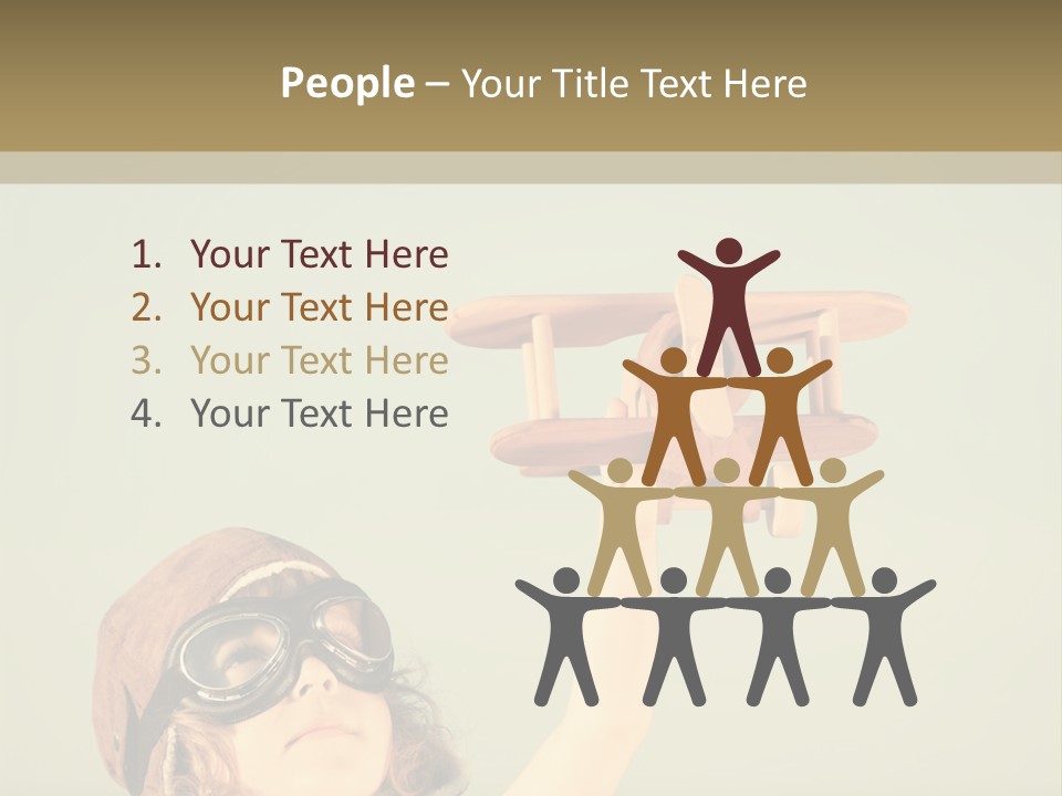 A Little Girl Holding A Toy Airplane In Her Hand PowerPoint Template