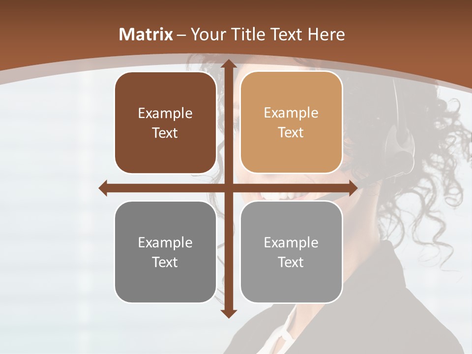 A Woman With A Headset Is Smiling For The Camera PowerPoint Template