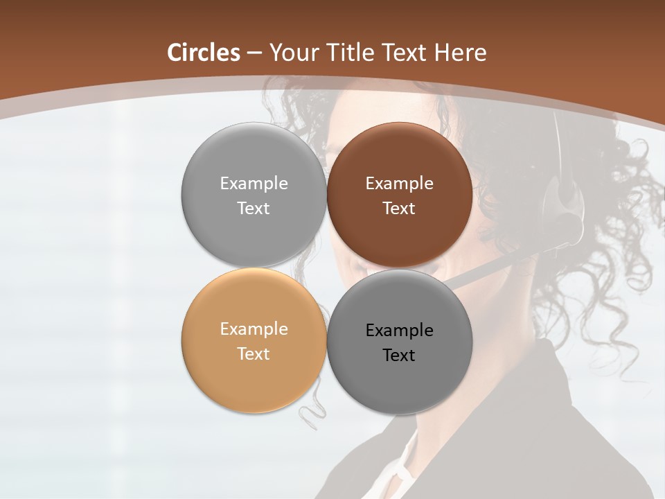 A Woman With A Headset Is Smiling For The Camera PowerPoint Template