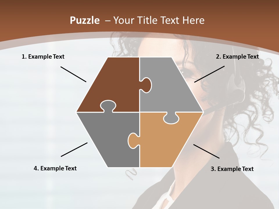 A Woman With A Headset Is Smiling For The Camera PowerPoint Template