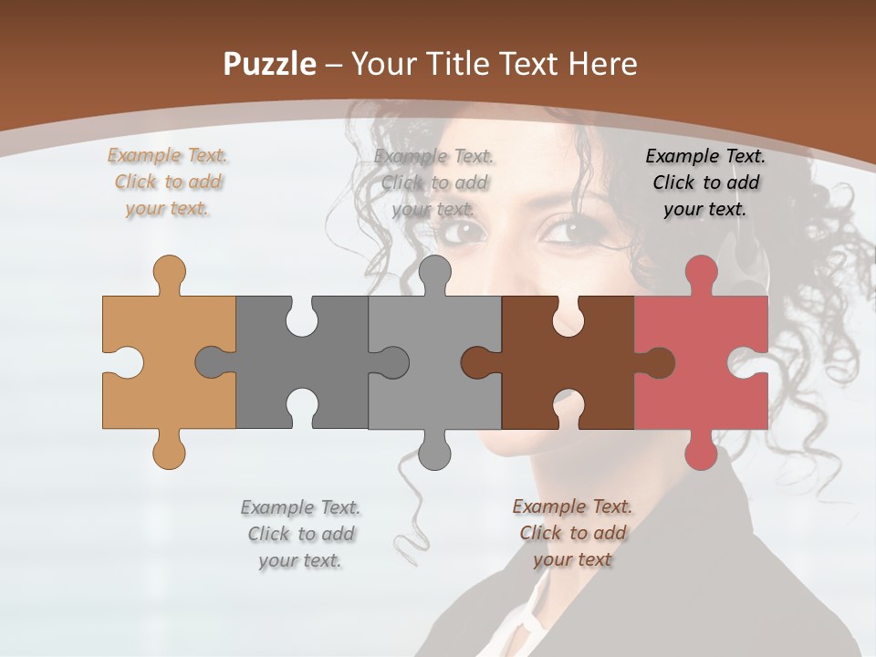 A Woman With A Headset Is Smiling For The Camera PowerPoint Template