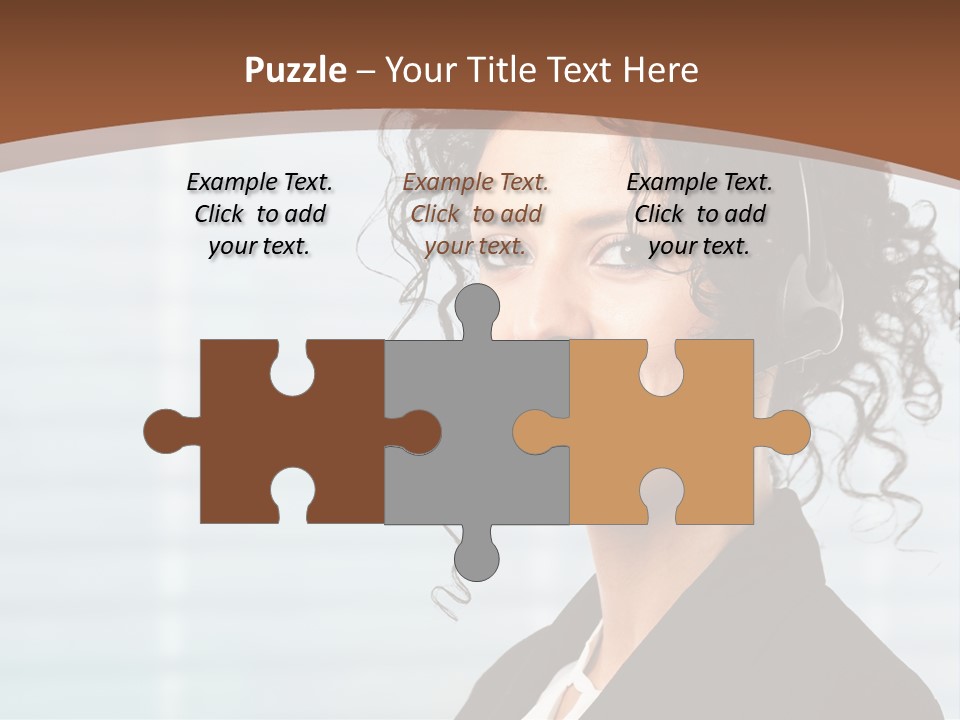 A Woman With A Headset Is Smiling For The Camera PowerPoint Template