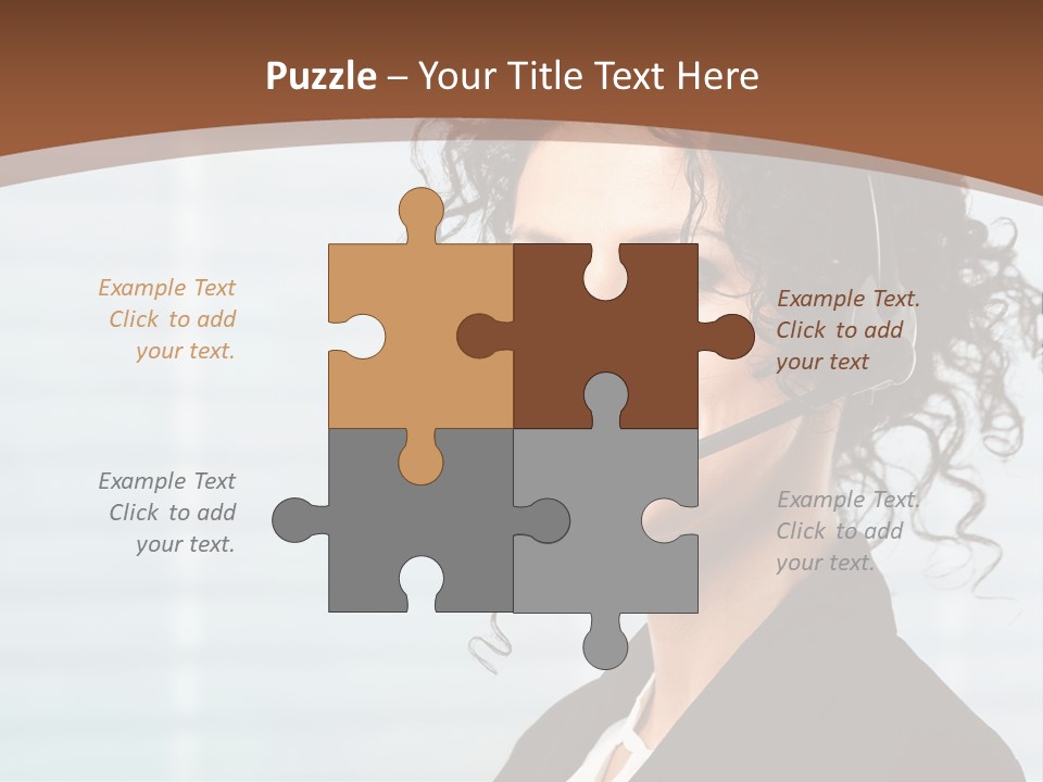 A Woman With A Headset Is Smiling For The Camera PowerPoint Template