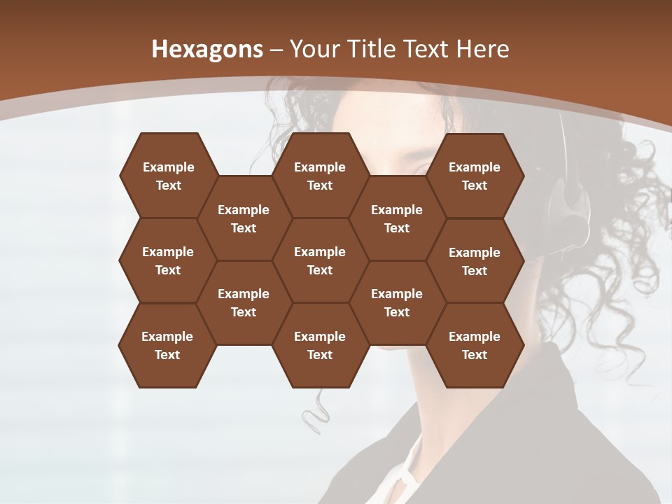 A Woman With A Headset Is Smiling For The Camera PowerPoint Template