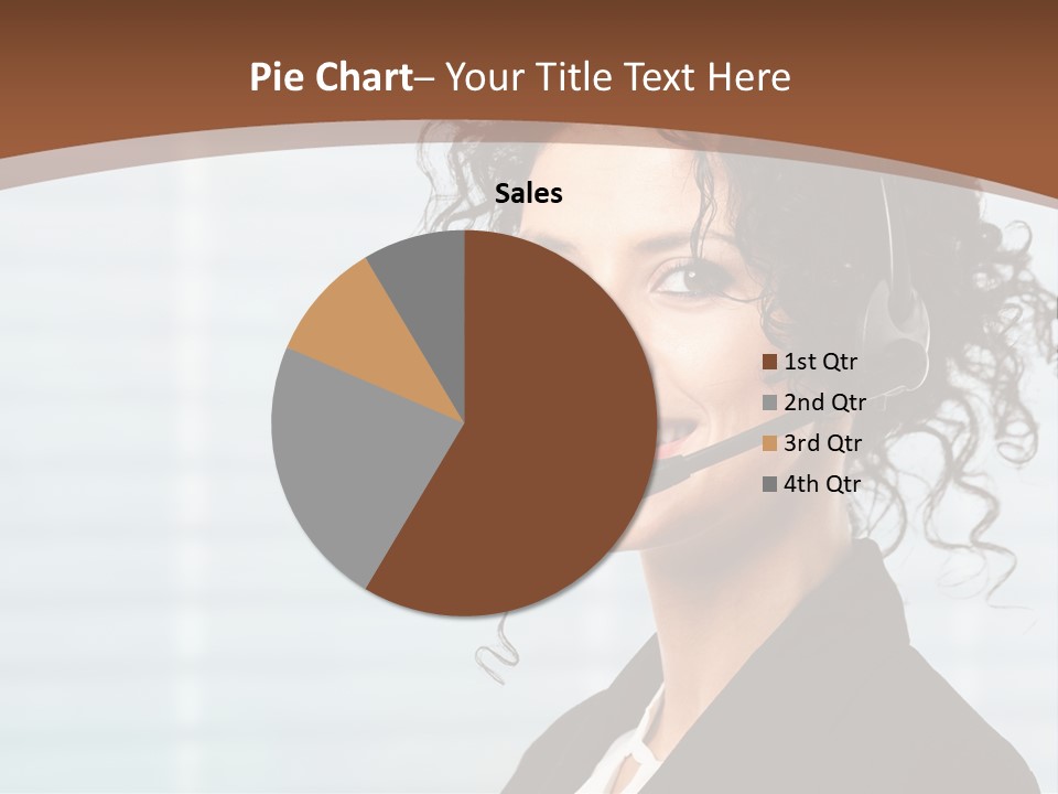 A Woman With A Headset Is Smiling For The Camera PowerPoint Template