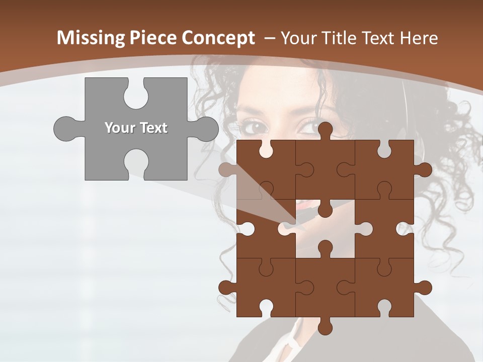 A Woman With A Headset Is Smiling For The Camera PowerPoint Template