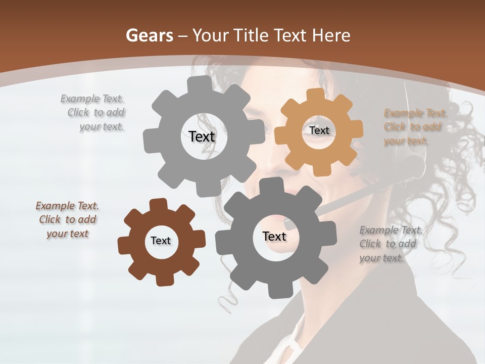 A Woman With A Headset Is Smiling For The Camera PowerPoint Template