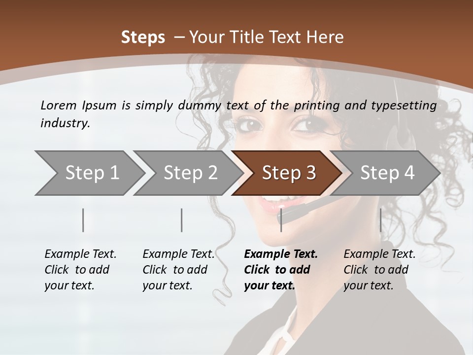 A Woman With A Headset Is Smiling For The Camera PowerPoint Template