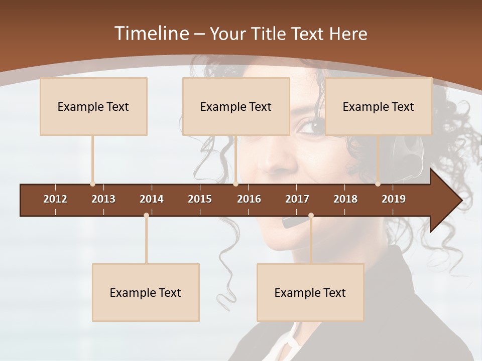A Woman With A Headset Is Smiling For The Camera PowerPoint Template