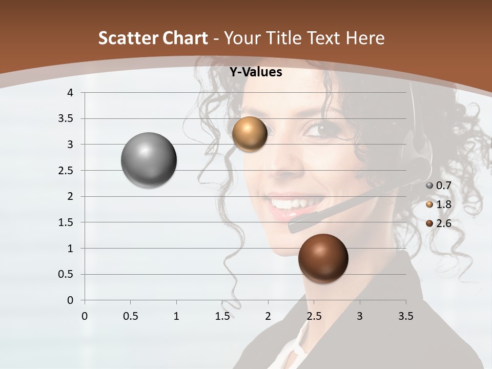 A Woman With A Headset Is Smiling For The Camera PowerPoint Template