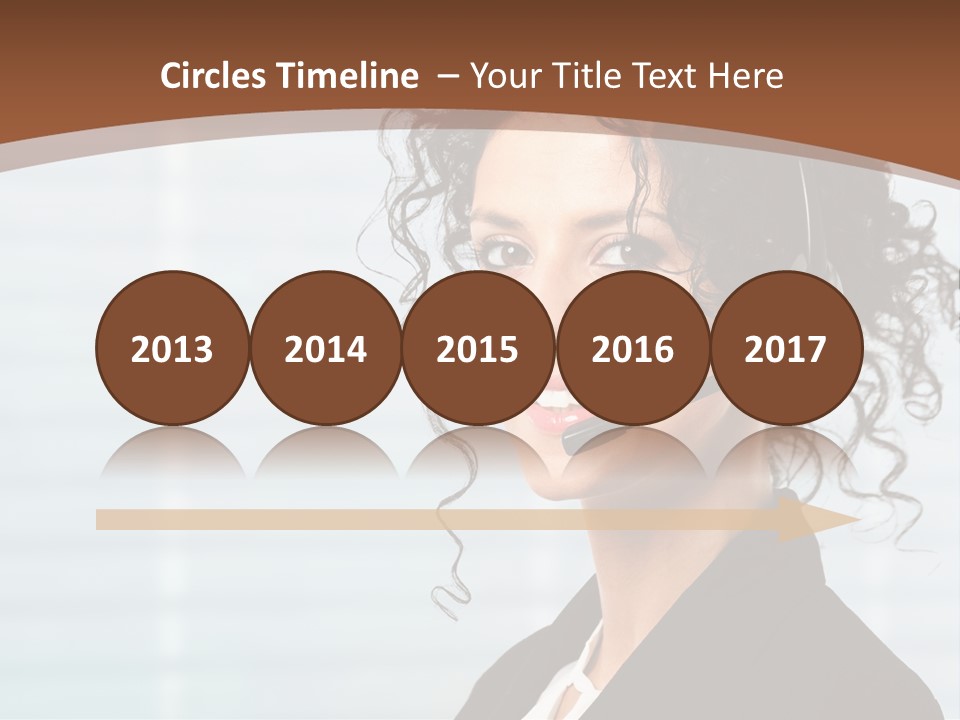 A Woman With A Headset Is Smiling For The Camera PowerPoint Template