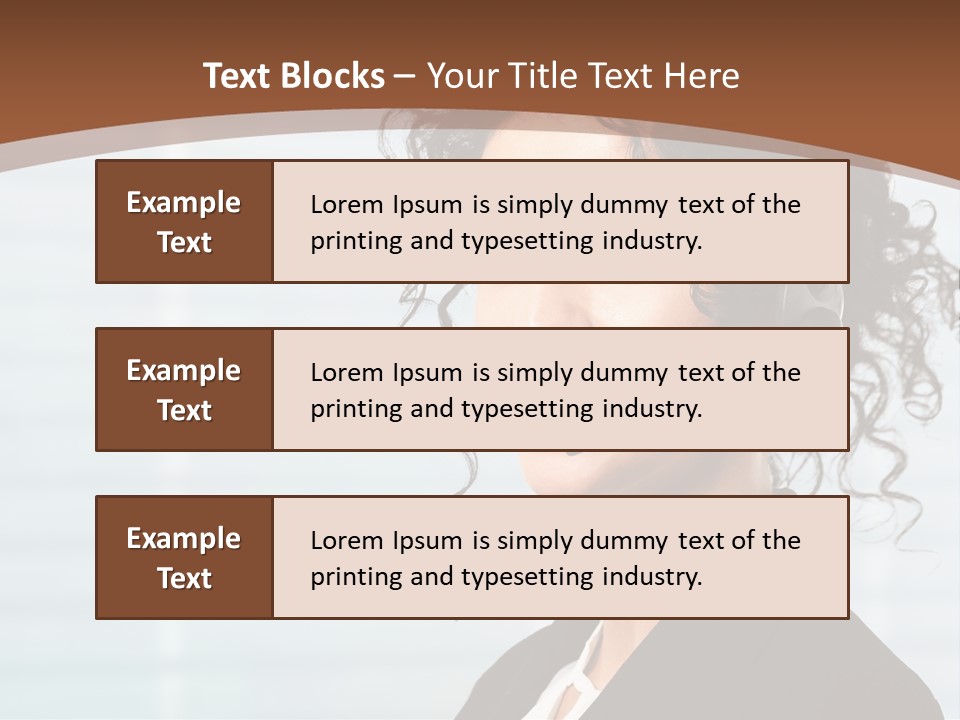 A Woman With A Headset Is Smiling For The Camera PowerPoint Template