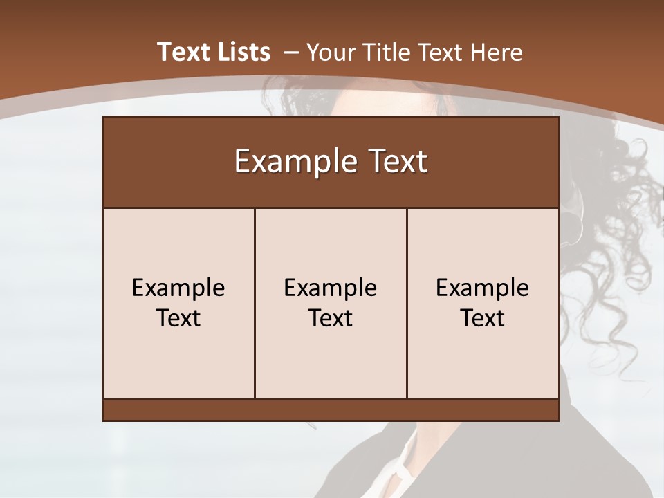 A Woman With A Headset Is Smiling For The Camera PowerPoint Template